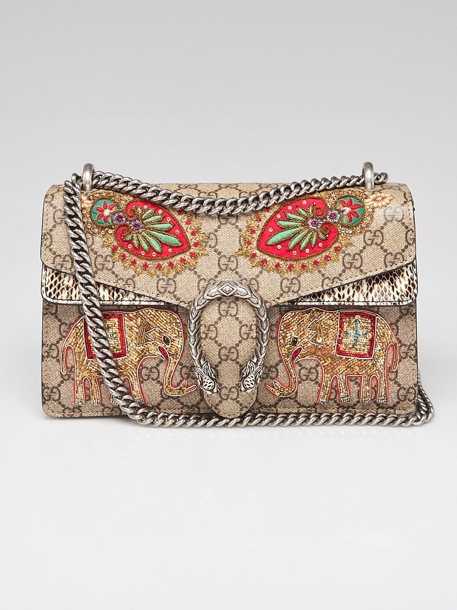 Beige gg supreme dionysus coin purse sales