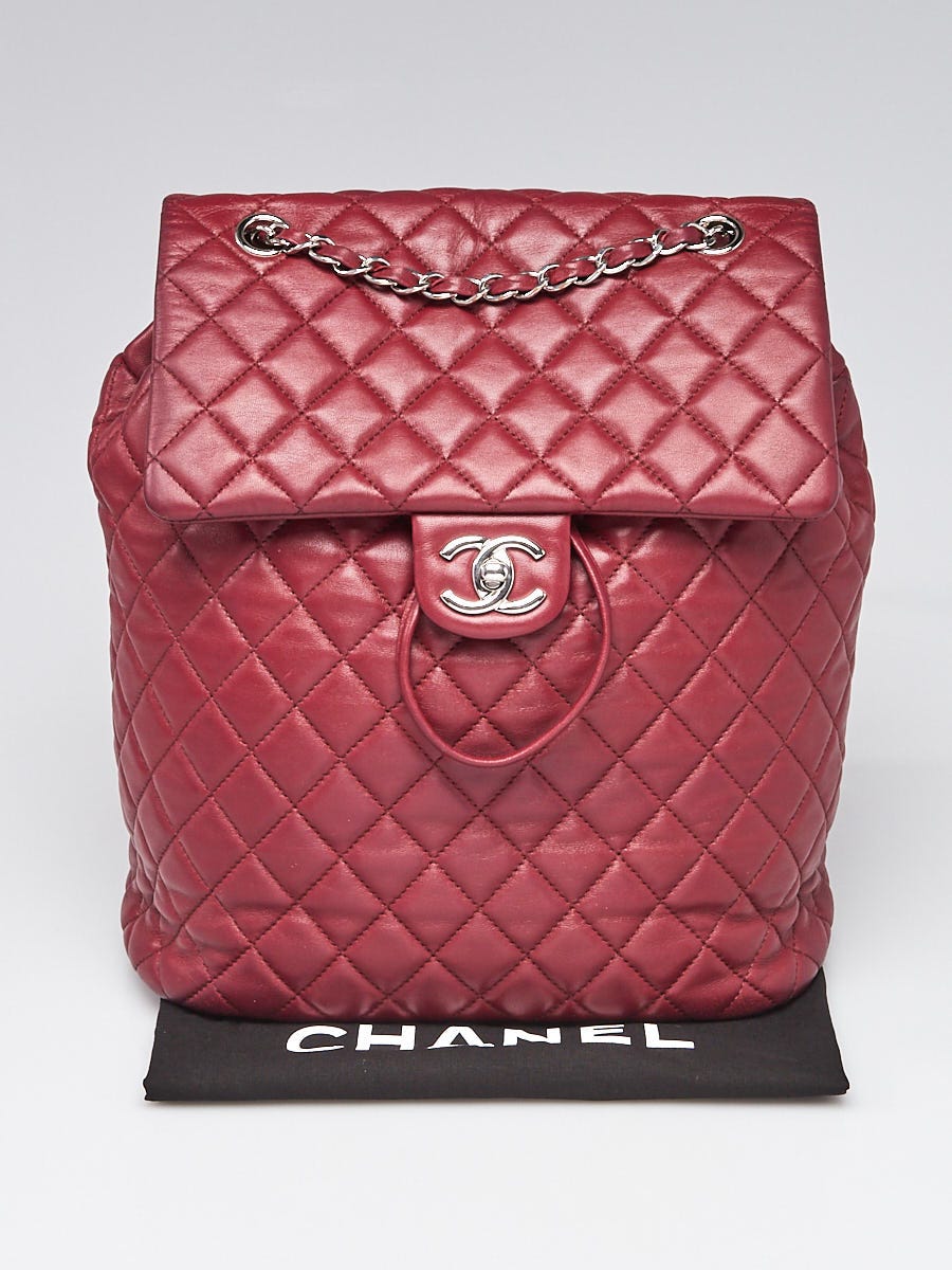Chanel Dark Red Quilted Lambskin Leather Large Urban Spirit Backpack Bag -  Yoogi's Closet