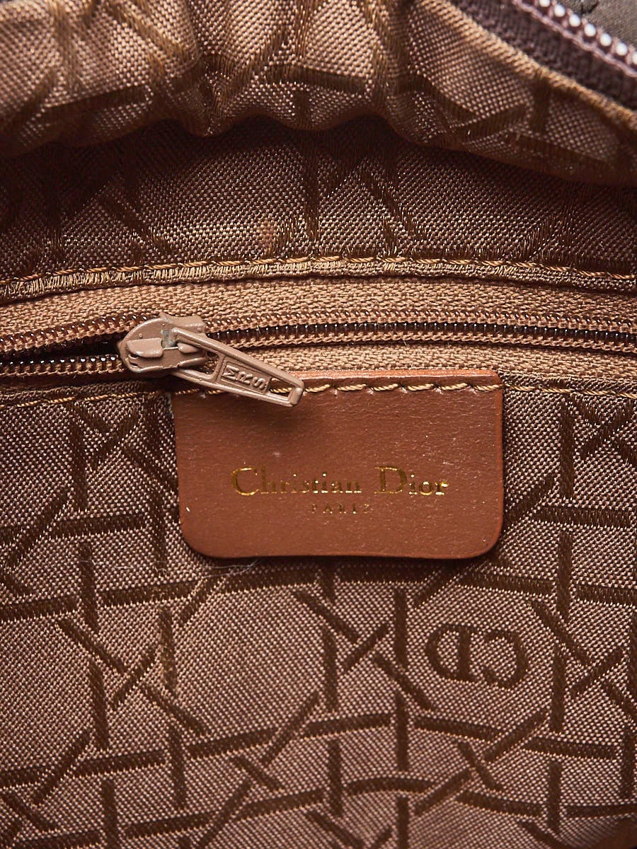 Christian Dior Marron Fonce Cannage Quilted Nylon Small Lady