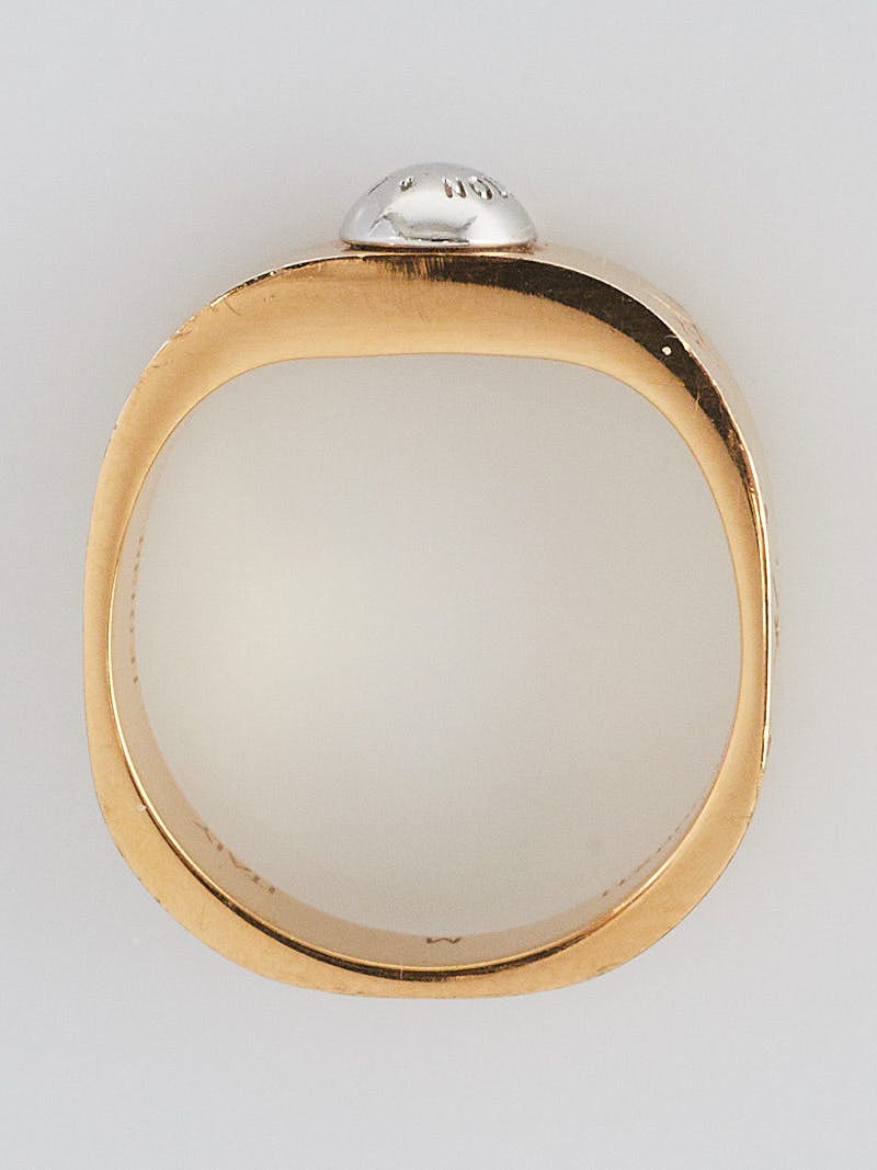 Louis Vuitton Goldtone Metal Nanogram Hoop Earrings - Yoogi's Closet