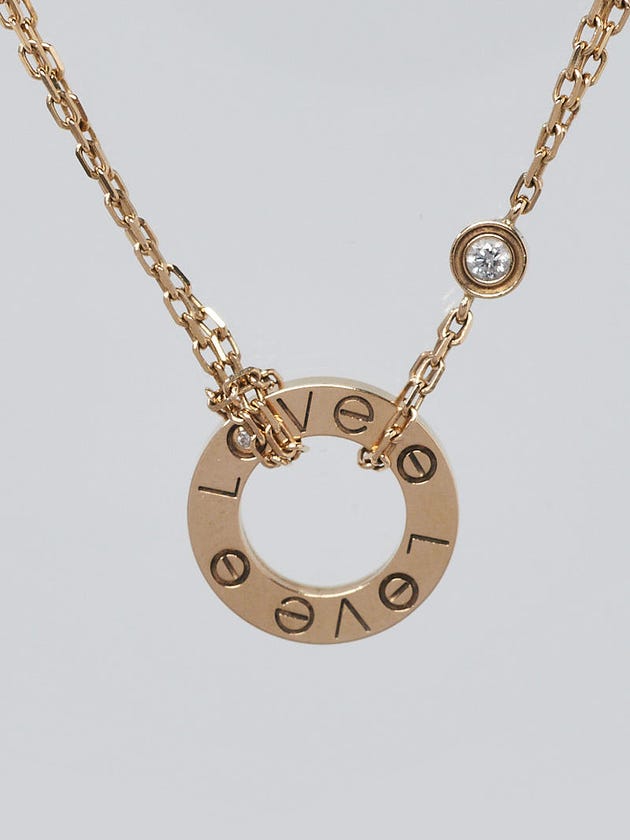 Cartier 18k Yellow Gold and Two Diamond LOVE Pendant