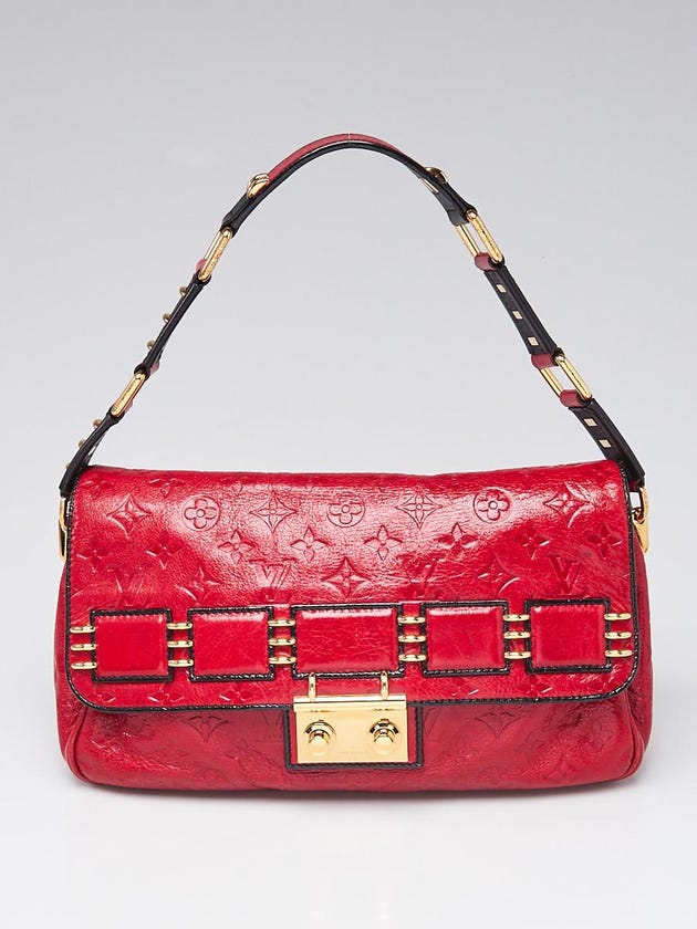 Louis Vuitton Limited Edition Red Monogram Empreinte Leather Maidia Rubel Bag