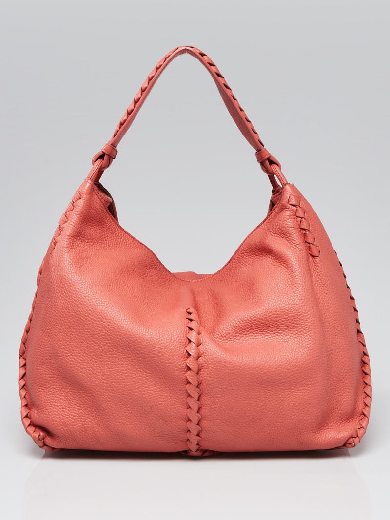 Bottega Veneta Pink Cervo Leather Loop Hobo Bag Yoogi s Closet