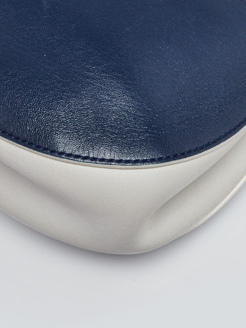 Chloe Royal Navy/Grey Smooth Leather Small Drew Bag | Yoogi's Closet