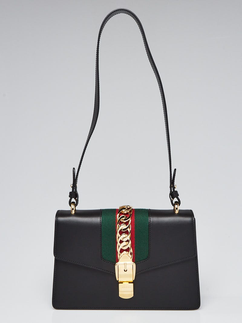 Gucci Black Small Sylvie Shoulder Bag Gold Hardware Available For