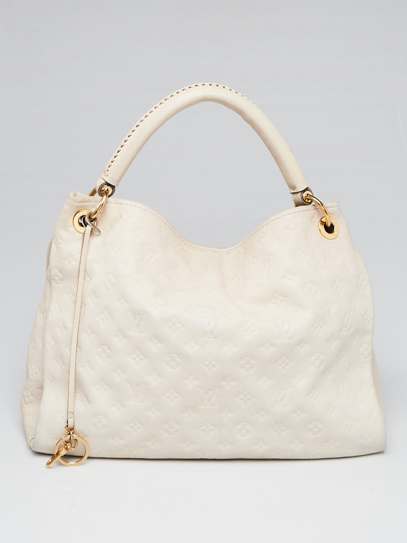 Louis Vuitton Artsy Empreinte MM White Leather Monogram Top Handle Logo  Hobo Bag