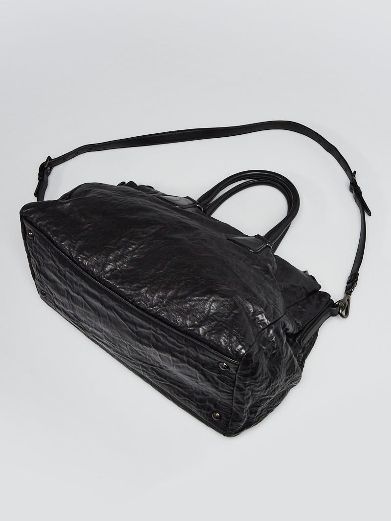 Prada Black Nappa Antique Leather Large Tote Bag BL0743