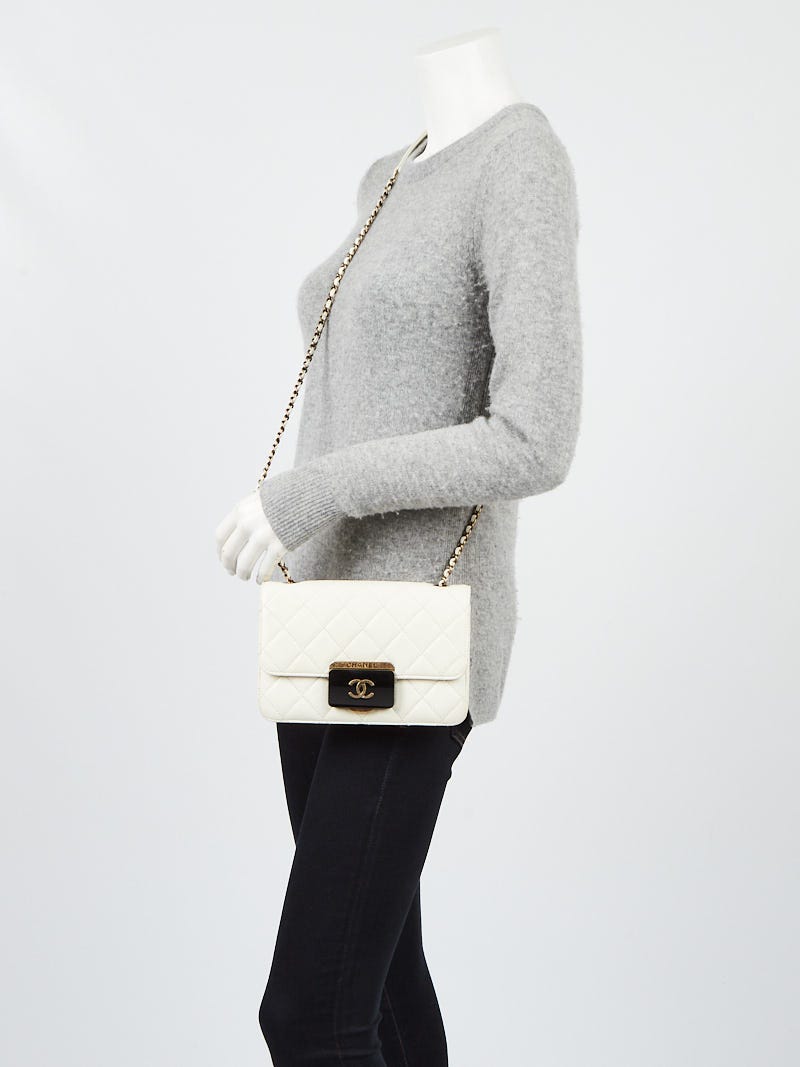 Chanel White Quilted Sheepskin Leather Beauty Lock Mini Flap Bag - Yoogi's  Closet