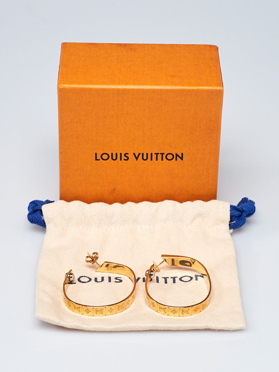 Louis Vuitton Nanogram Hoop Earrings - Brass Hoop, Earrings - LOU830532