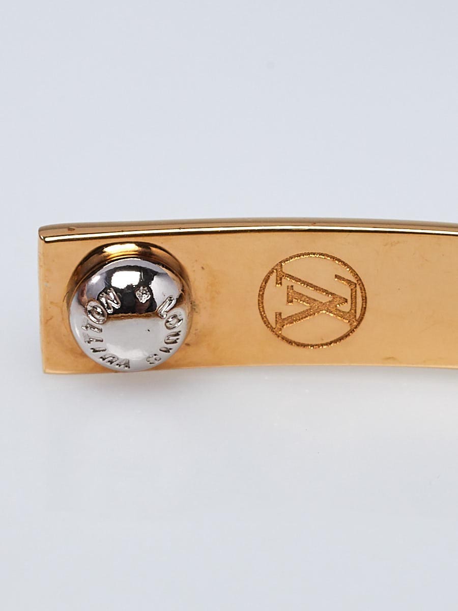 LOUIS VUITTON Metal Nanogram Hoop Earrings Gold 1282418