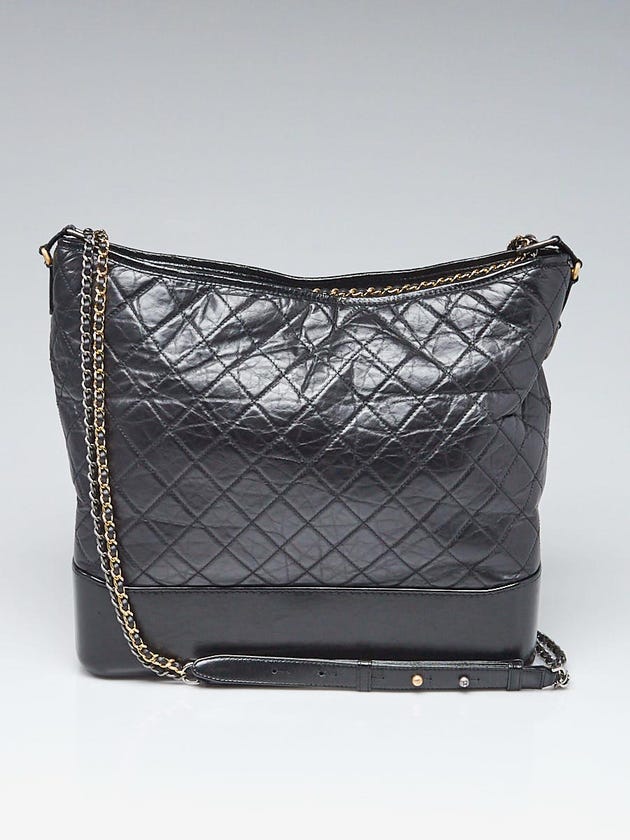 Chanel Black Quilted Leather Maxi Gabrielle Hobo Bag