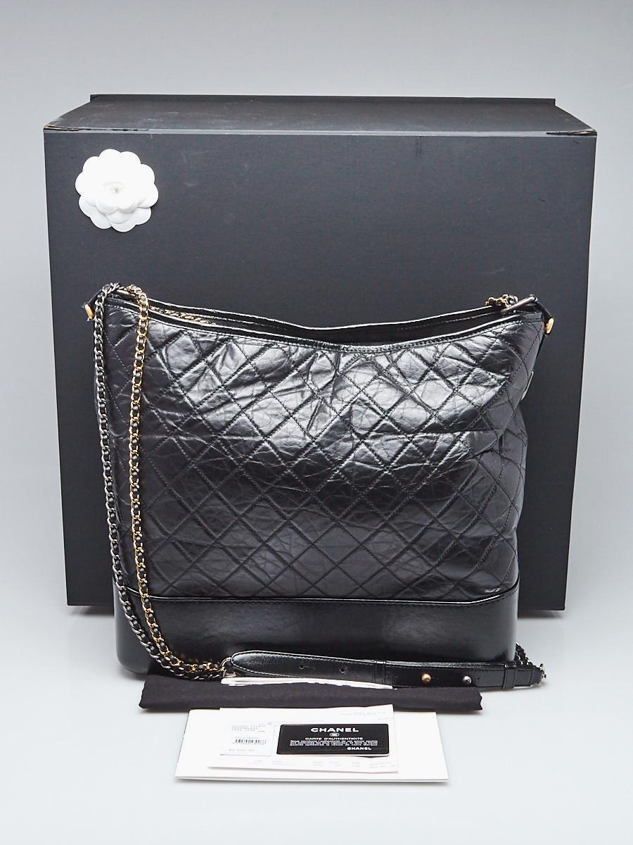 Chanel Black Quilted Leather Maxi Gabrielle Hobo Bag - Yoogi's Closet