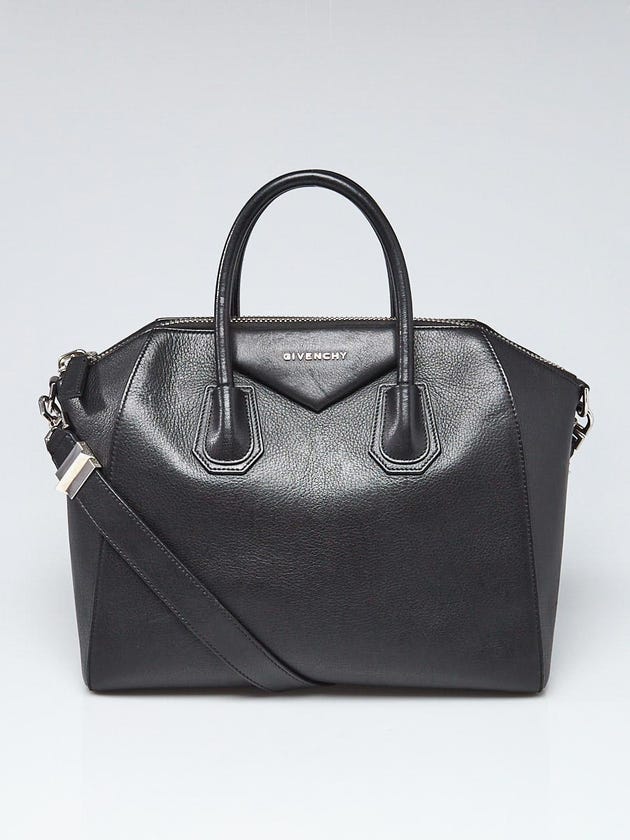 Givenchy Black Sugar Goatskin Leather Medium Antigona Bag