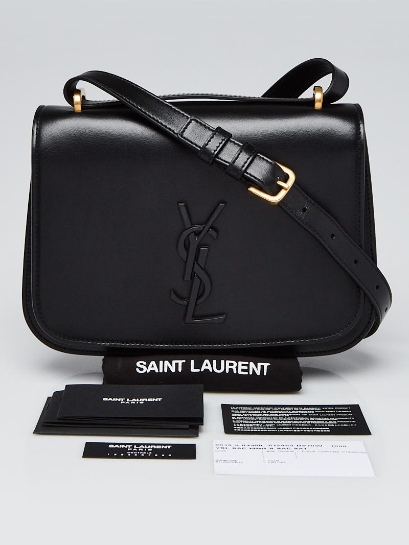 Yves Saint Laurent Black Smooth Calfskin Leather Spontini Bag