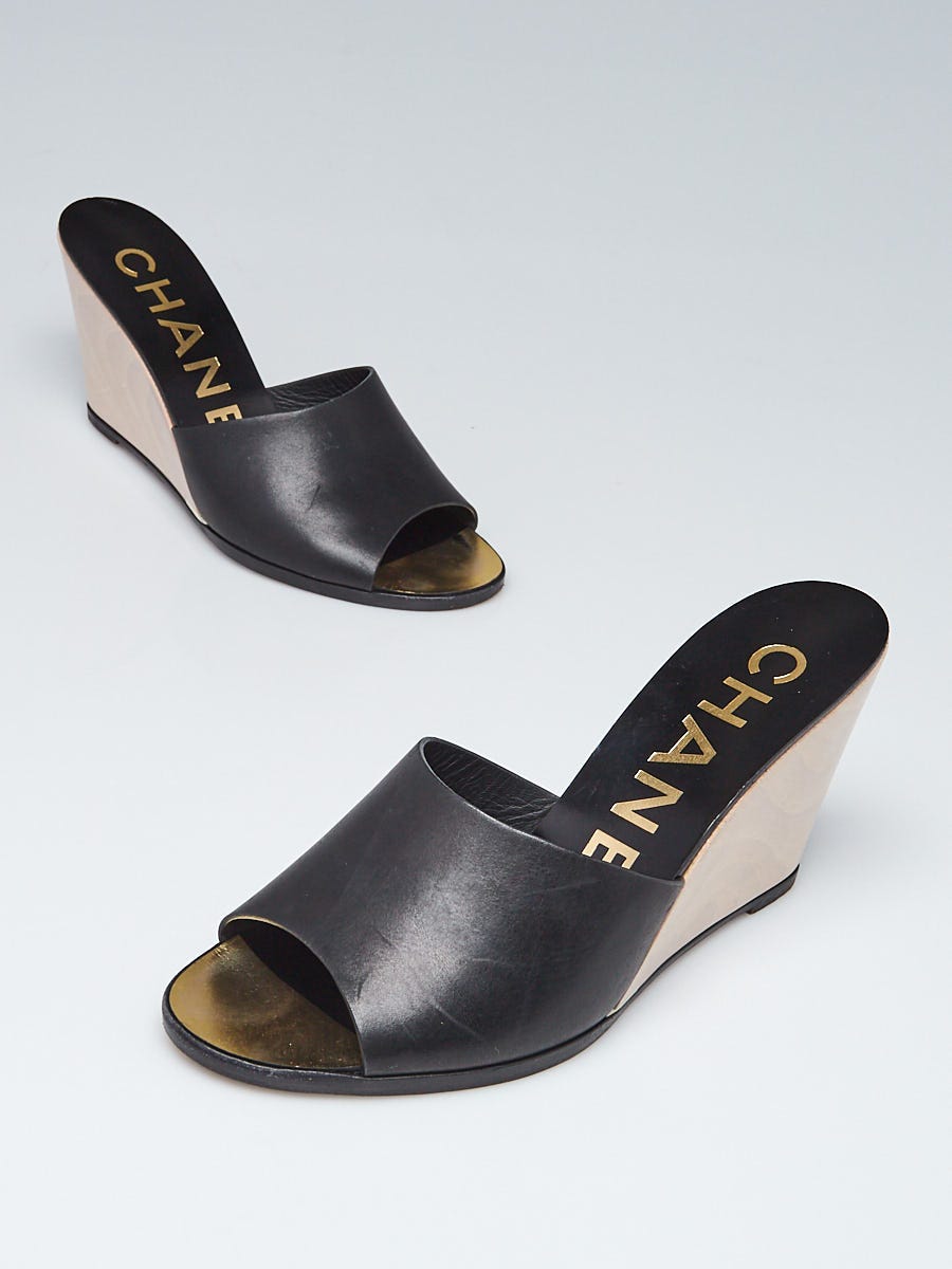Black discount mule wedges