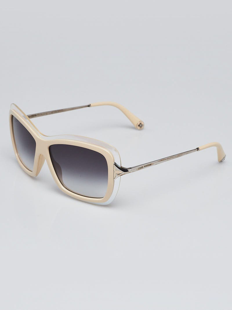 Louis Vuitton Cream Resin Frame Poppy Sunglasses- Z0390W | Yoogi's
