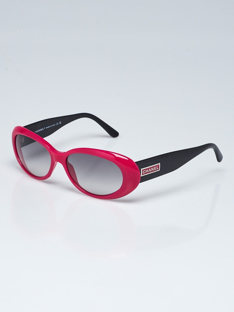 Chanel Pink/Black Frame Gradient Tint Retro Oval Sunglasses5119 - Yoogi's  Closet