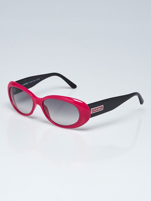 Chanel Pink/Black Frame Gradient Tint Retro Oval Sunglasses5119