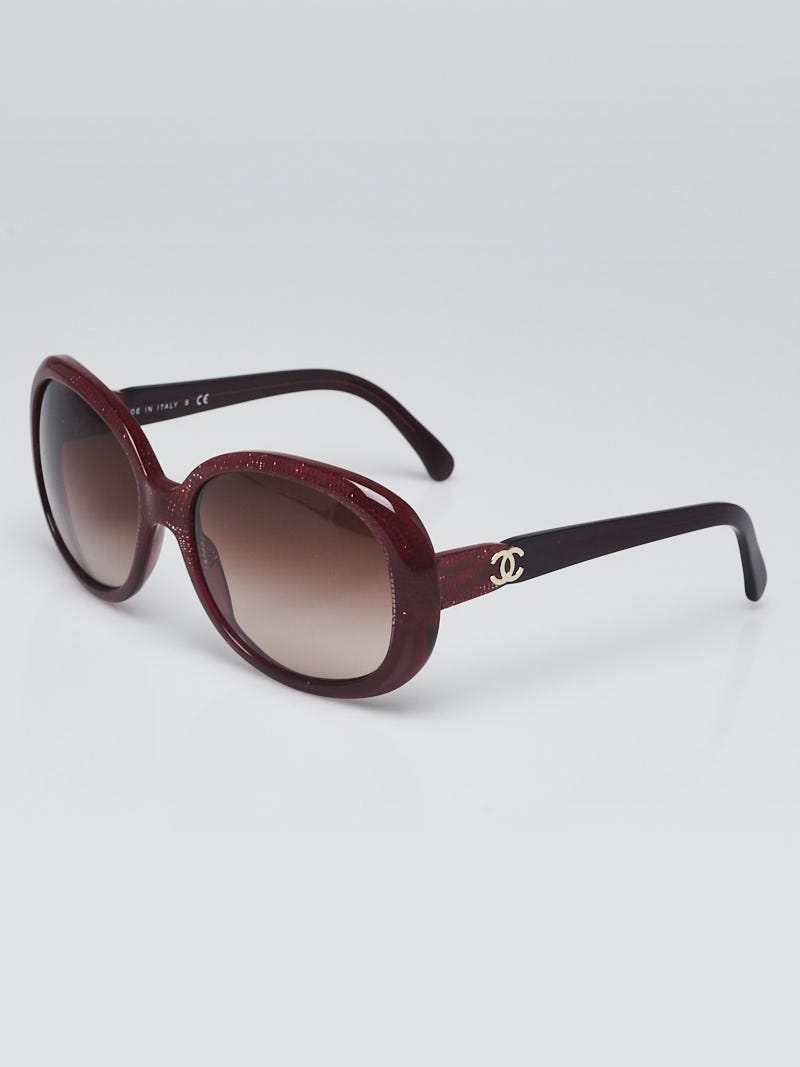 Chanel Red Ombre Acetate Frame Gradient Tint Sunglasses-5176
