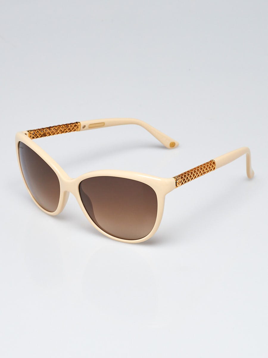 Cat-eye acetate and gold-tone sunglasses