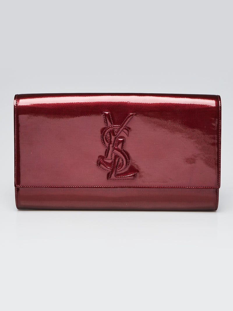 Burgundy patent hot sale clutch bag