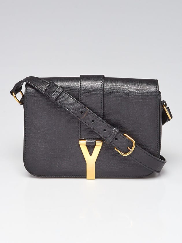 Yves Saint Laurent Black Grained Calfskin Leather Medium ChYc Flap Bag 