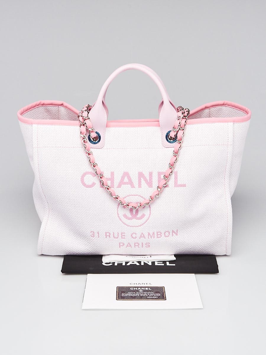 Chanel Pink Canvas Deauville Large Shopping Tote Bag - Yoogi's