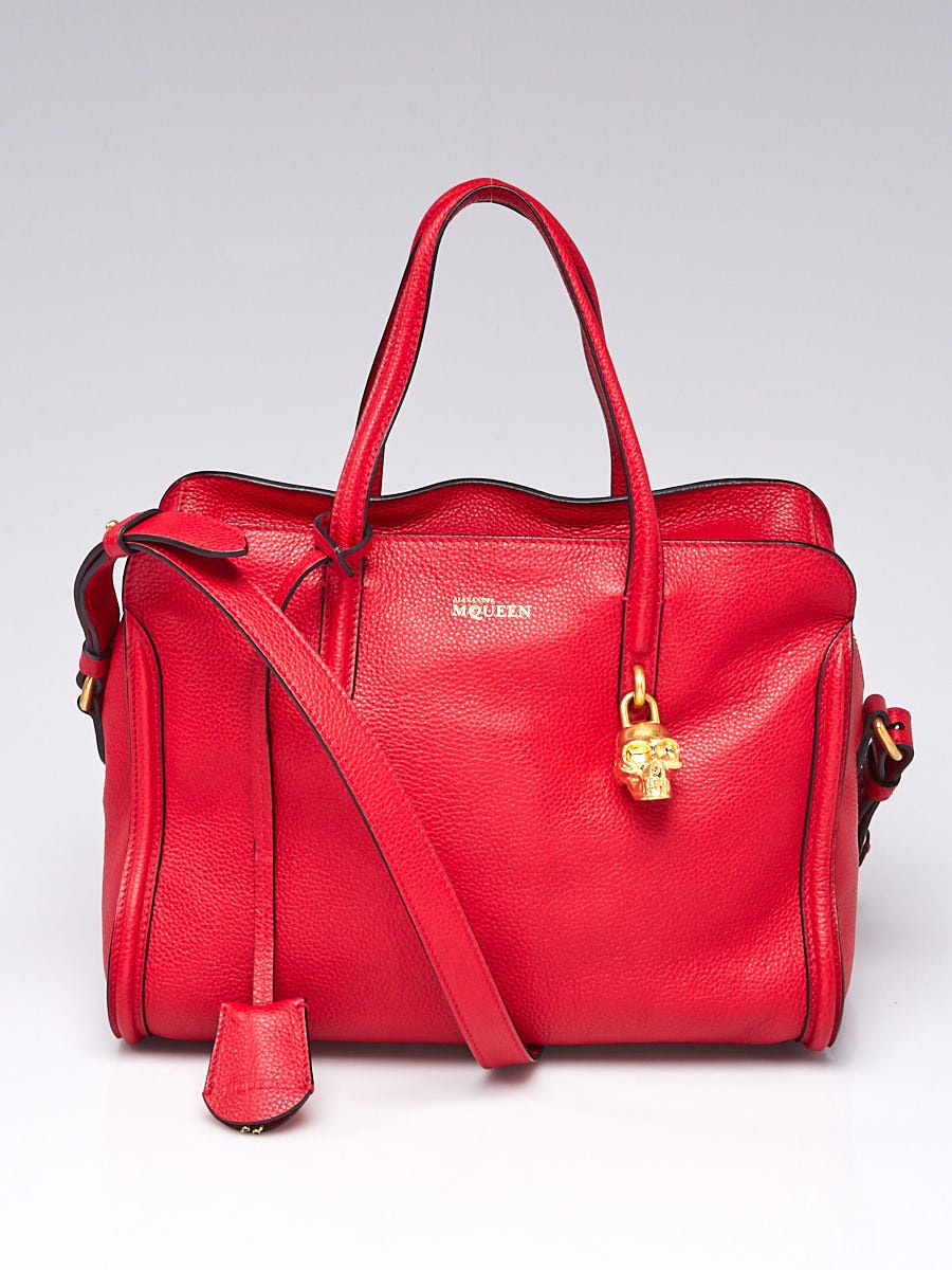 Alexander mcqueen small pebbled leather satchel best sale