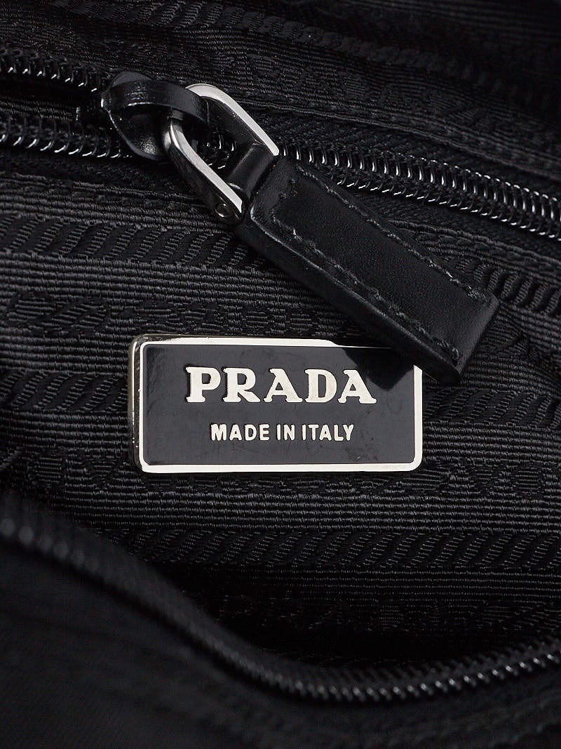 Prada Black Vela Nylon Buckle Messenger Bag BT1738 | Yoogi's Closet