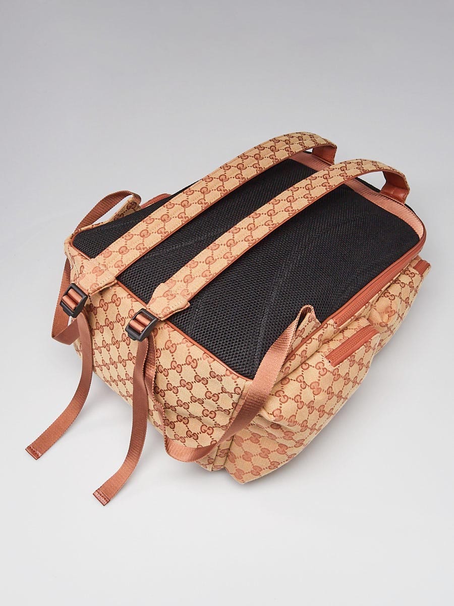 Gucci Brick Red/Beige GG Canvas x LA Angels MLB Backpack Bag
