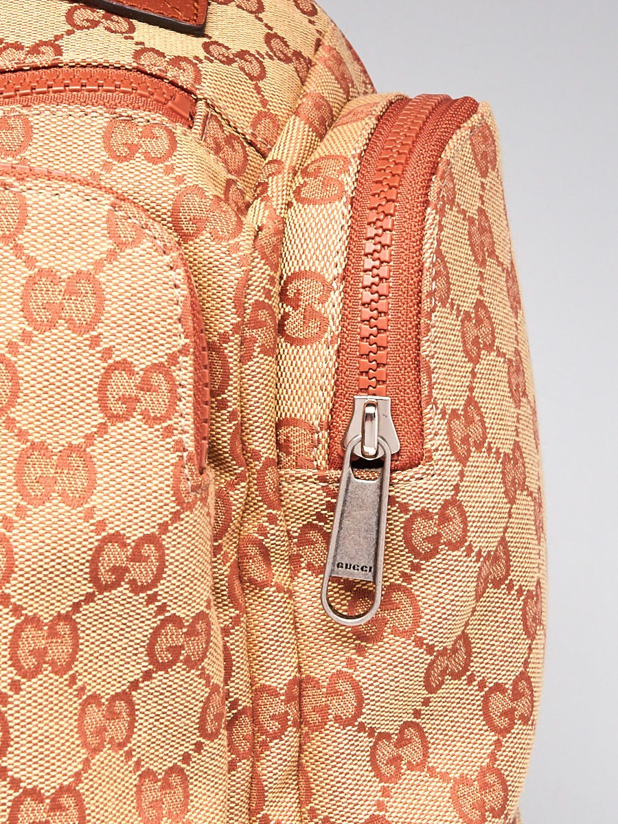 Gucci Brick Red/Beige GG Canvas x LA Angels MLB Backpack Bag