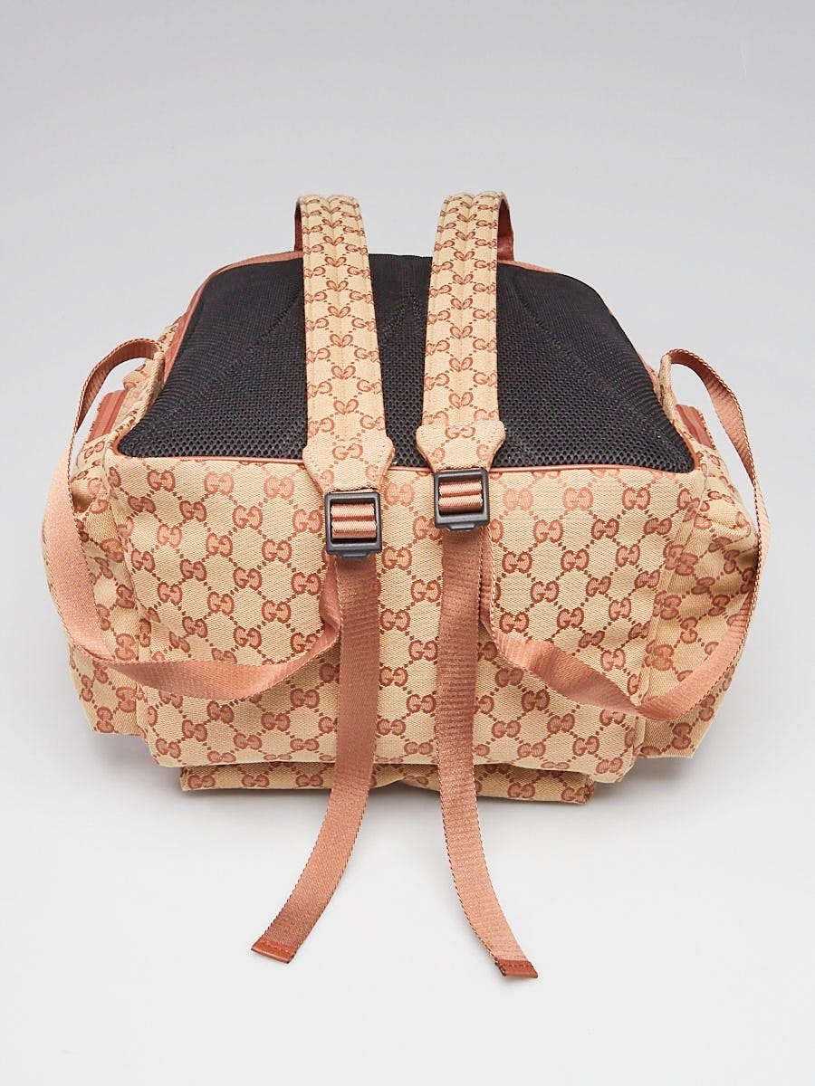 Gucci Brick Red/Beige GG Canvas x LA Angels MLB Backpack Bag