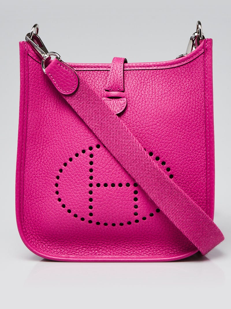 Hermes Evelyne III TPM Crossbody Bag Magnolia Pink Clemence Palladium  Hardware