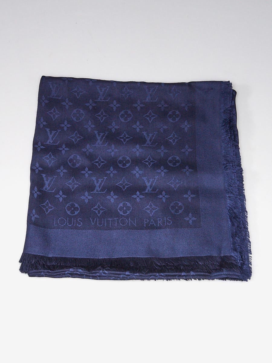 Louis Vuitton Cappuccino Monogram Silk/Wool Shawl Scarf - Yoogi's Closet