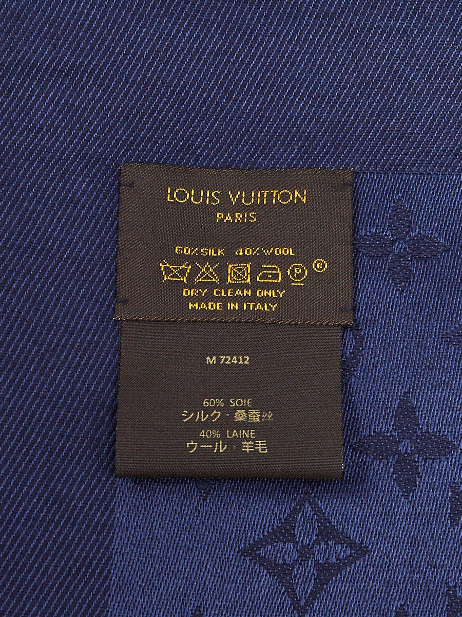 Louis Vuitton Blue Monogram Gradient Silk/Wool Sunrise Shawl Scarf -  Yoogi's Closet