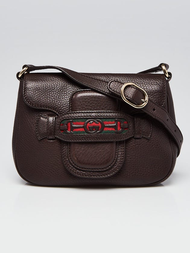 Gucci Brown Leather Dressage Crossbody Bag