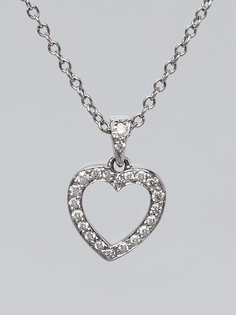 Tiffany Co. Platinum and Diamond Metro Heart Necklace Yoogi s