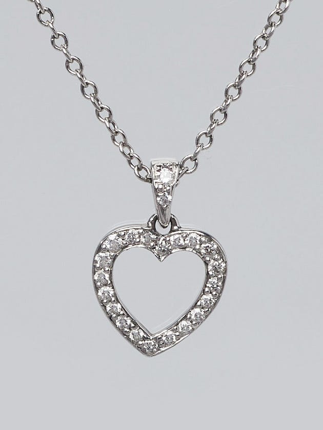 Tiffany & Co. Platinum and Diamond Metro Heart Necklace