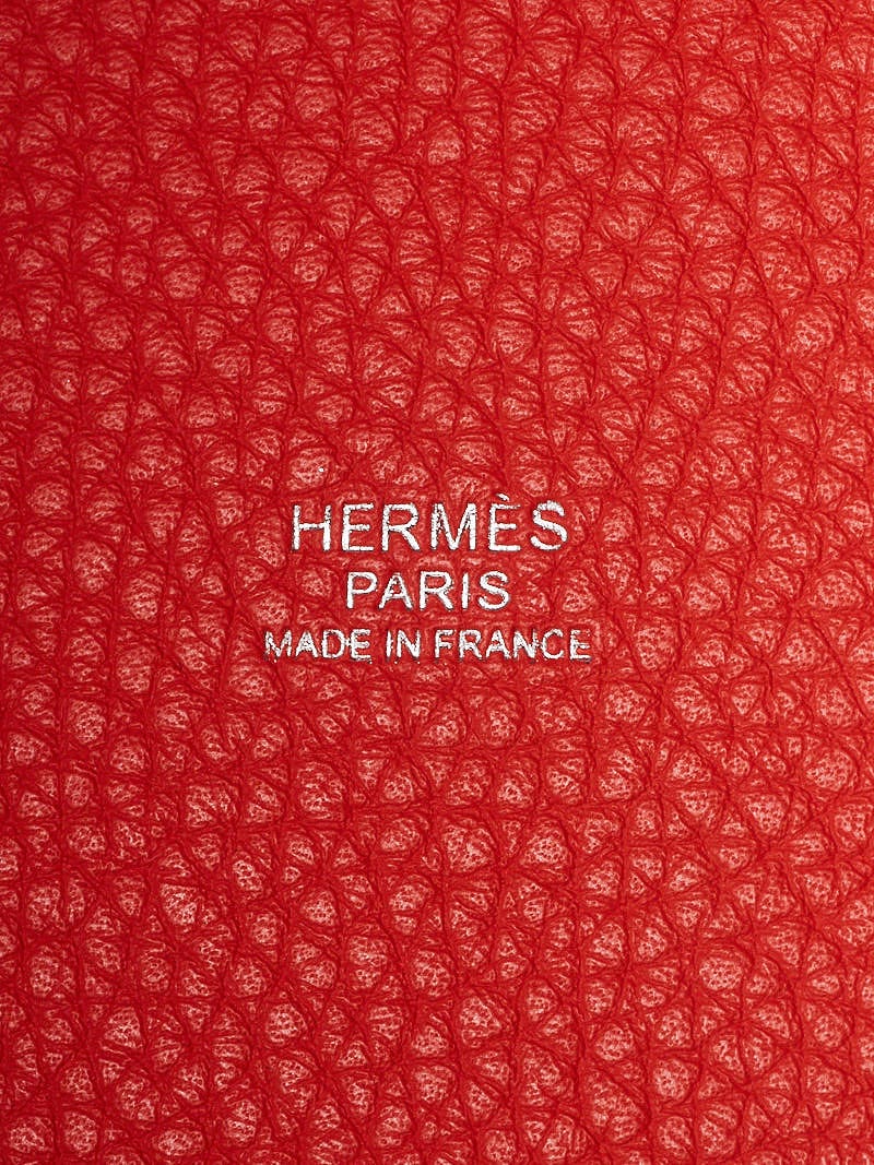 Hermes Bi-Color Capucine/Rouge H Clemence Leather Palladium Plated