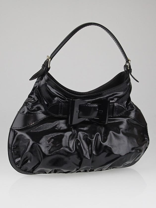 Gucci Black Dialux Coated Canvas Queen Large Hobo Bag