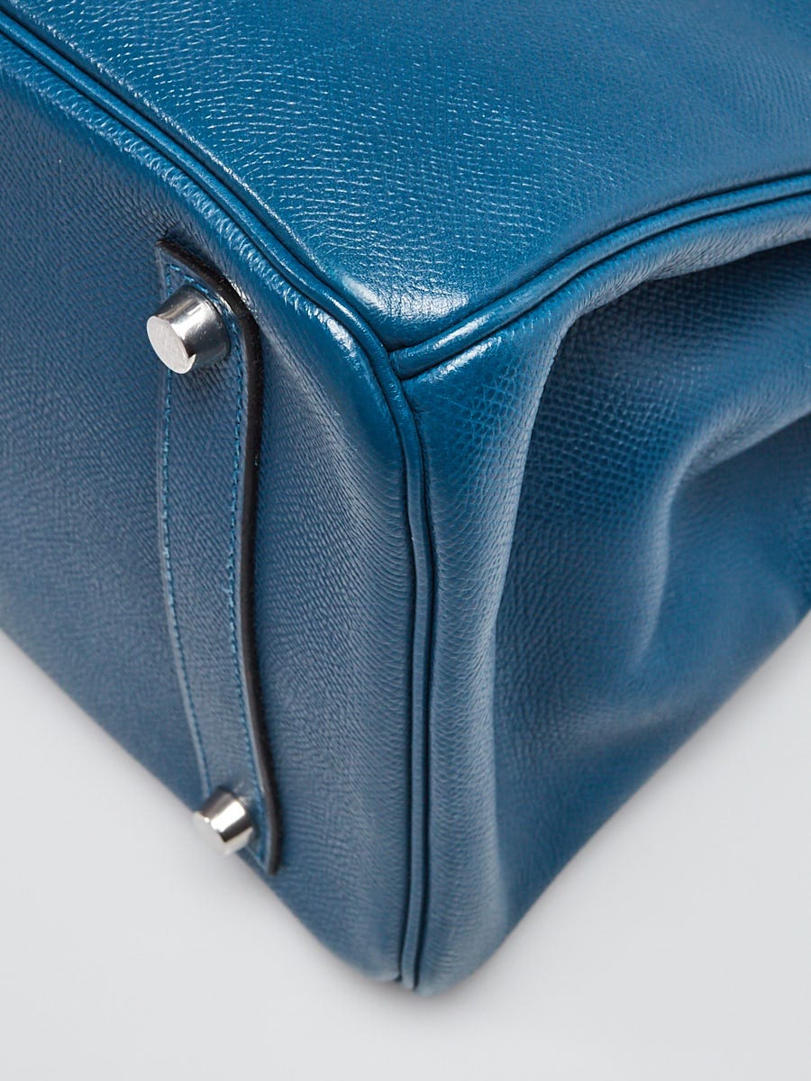Hermes Birkin bag 25 Blue thalassa Epsom leather Silver hardware
