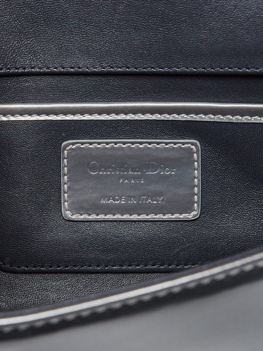 Christian Dior Silver Crinkled Calfskin Micro Lady Dior Silver Hardware, Womens Handbag