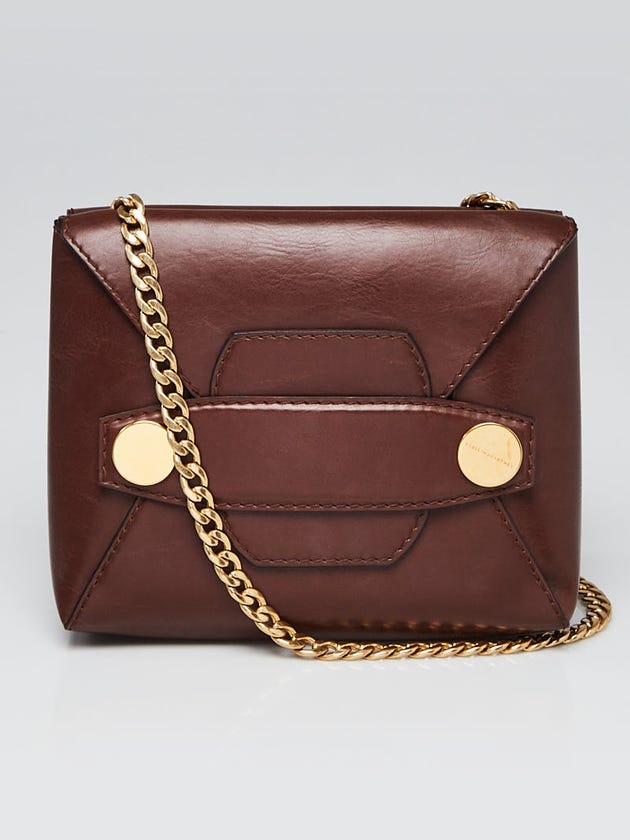 Stella McCartney Brown Faux-Leather Small Popper Shoulder Bag