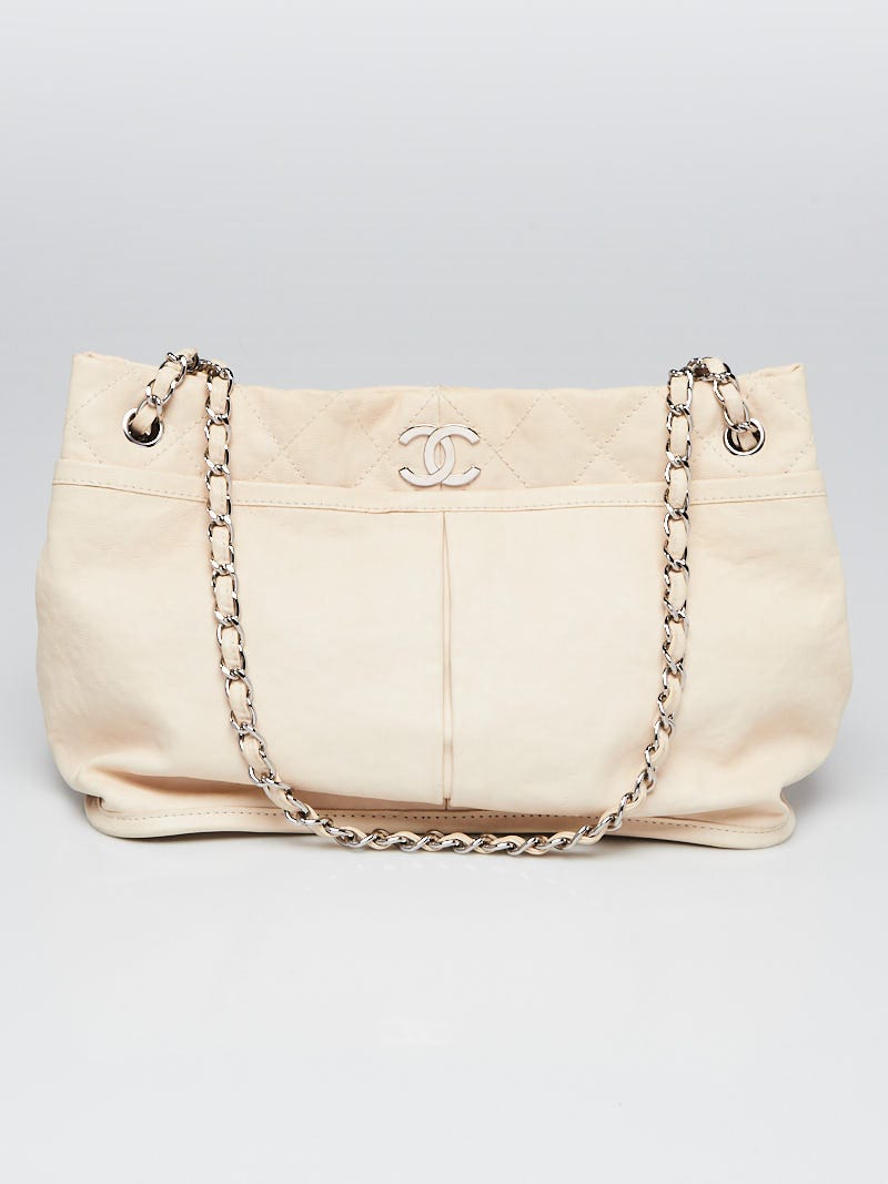 Chanel White Calfskin Leather Natural Beauty Tote Bag - Yoogi's Closet