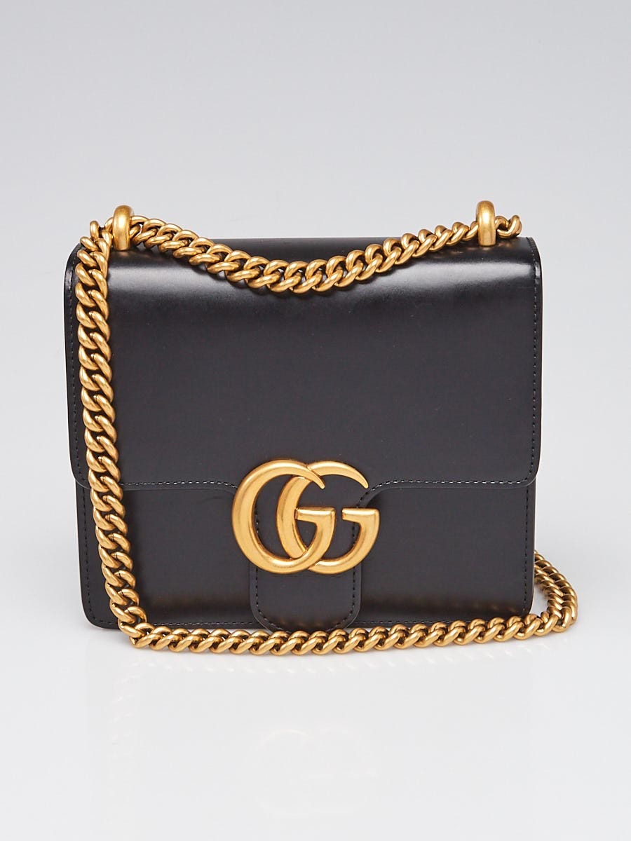 Gucci Black Leather GG Marmont Small Bag Yoogi s Closet