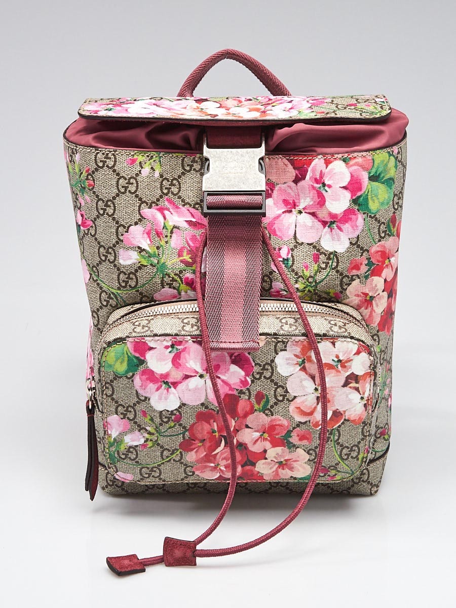 Gucci Beige Rose GG Coated Canvas GG Blooms Small Backpack