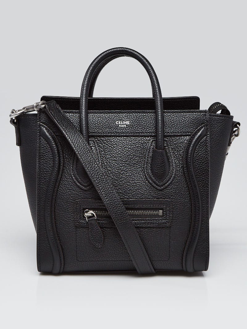 Celine - Nano Luggage Bag in Drummed Calfskin Black for Women - 24S