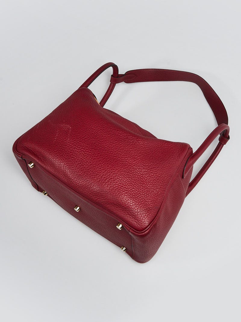 Hermès Rouge Grenat Clémence Leather Lindy 34 PHW – LuxuryPromise