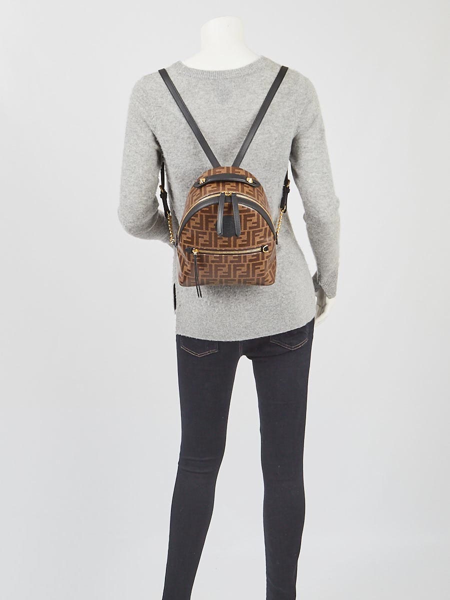 Fendi Brown Monogram FF 1974 Mini Backpack Bag 8BZ038 | Yoogi's Closet
