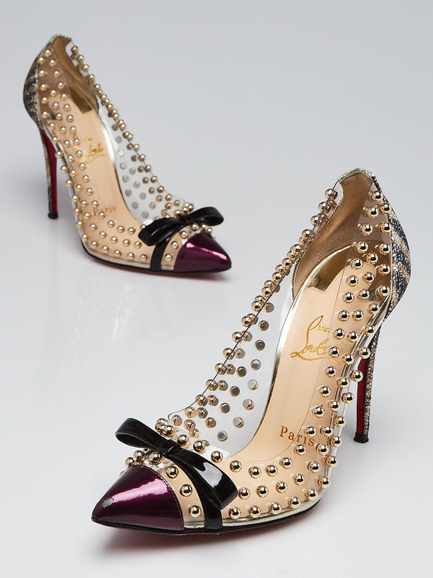Christian Louboutin Transparent Studded PVC Billie et Bule 100